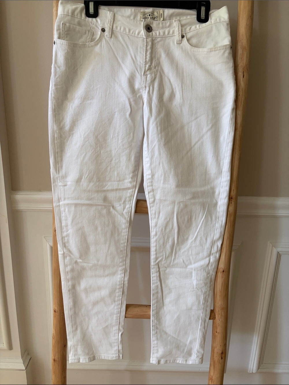 Lucky Brand White Straight-Leg Jeans